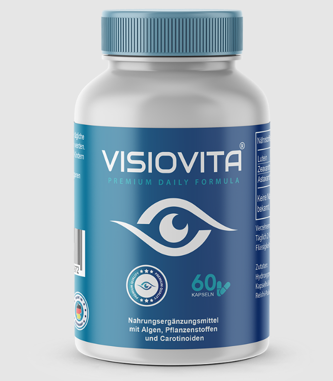 Visiovita bottle label showing lutein, zeaxanthin and astaxanthin